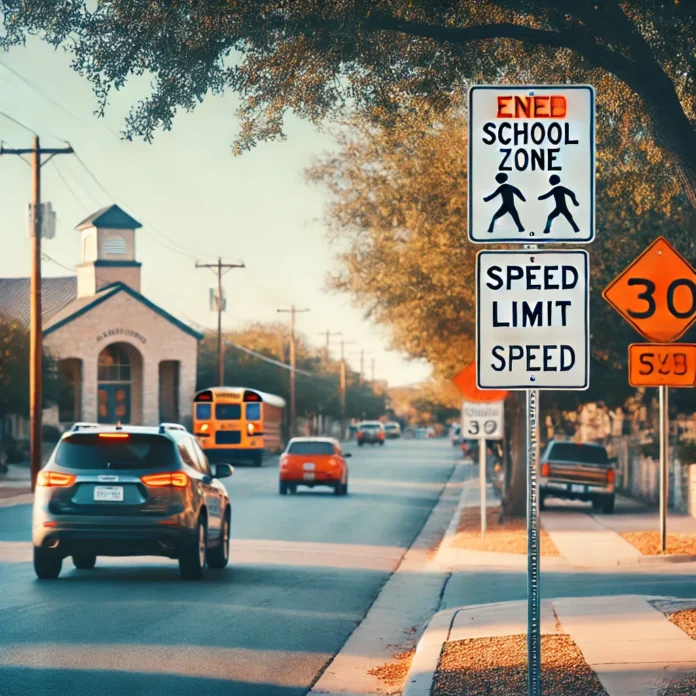 when does the school zone end in salado